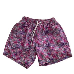 Bertigo Graphic Print Swim Shorts Sz M Multicolor Quick Dry Beach Summer Comfort
